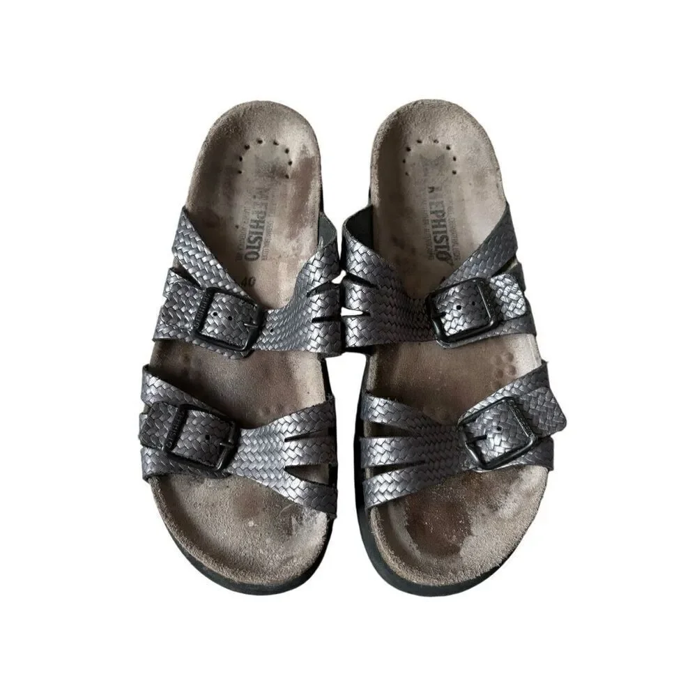 MEPHISTO HELISA GREY TWIST WOMEN SANDAL size EU 40‎ US 10